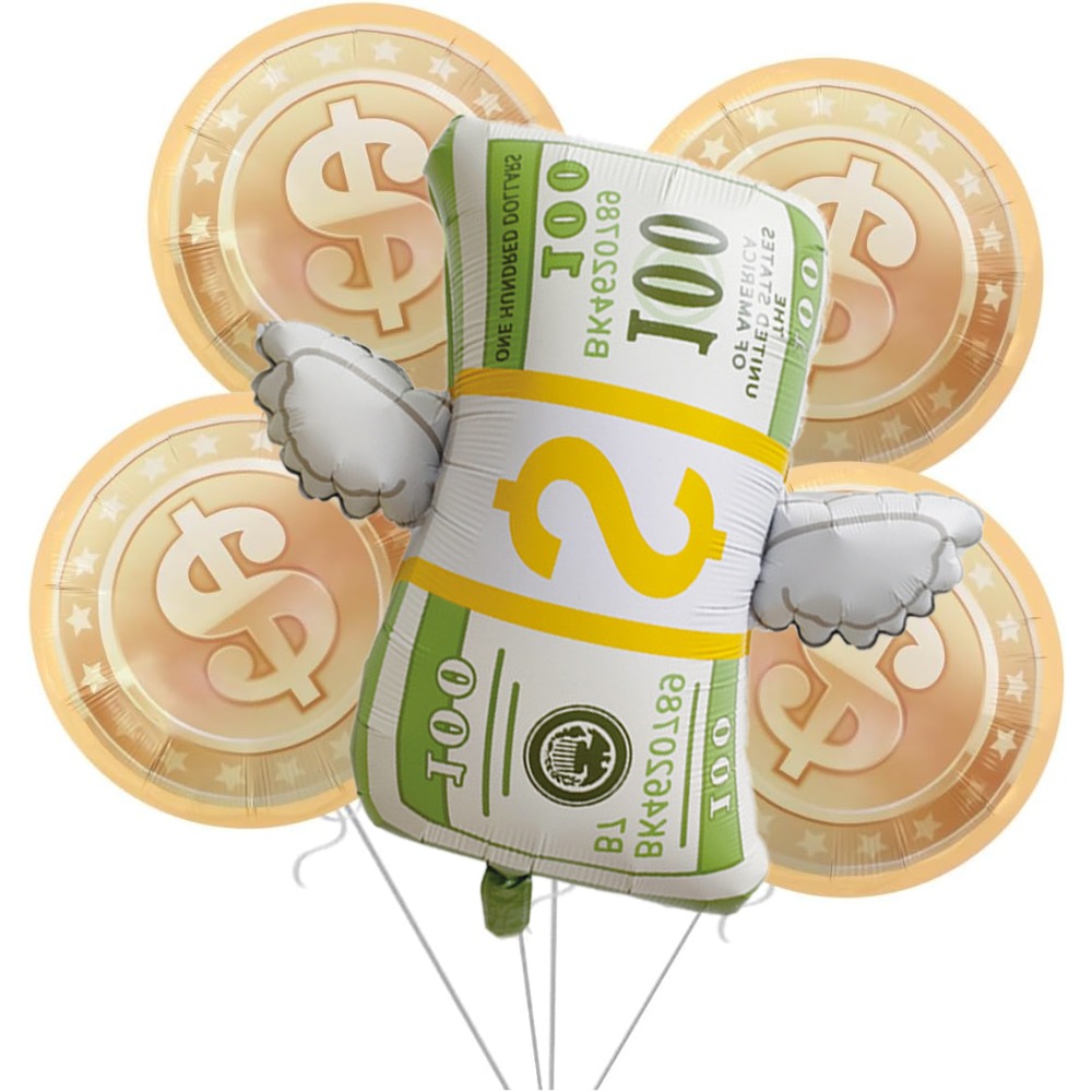 5pcs Money Foil Balloons 100 D - đánh giá và giá Photography Prompt